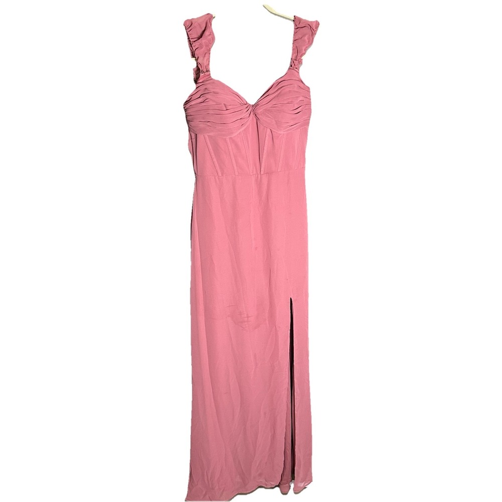 Morilee Madeline Gardner Rosewood Chiffon Bridesmaid Formal Gown Dress Size 4